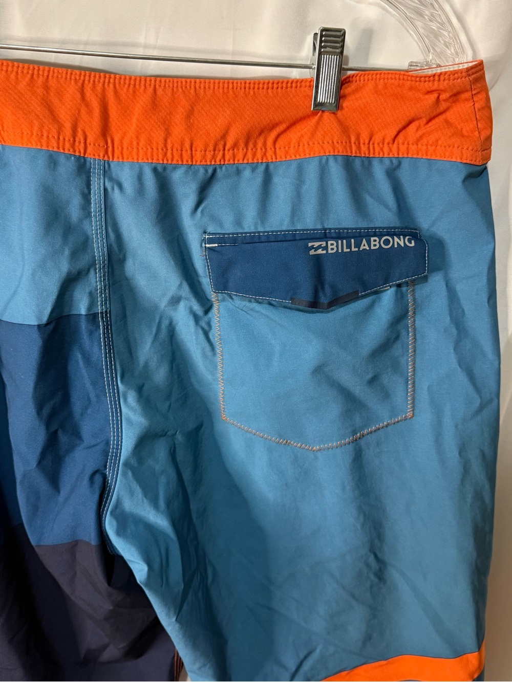 Billabong Men’s Teal & Orange Striped Board Shorts - Picture 8 of 8
